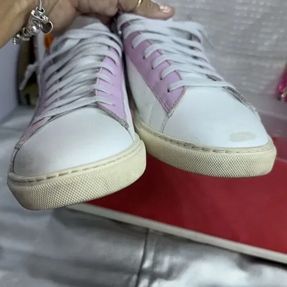 (A7) Oliver Cabell -leather Sneakers Women's in Swift-White,Pink, Size 42/11US. - Picture 12 of 13
